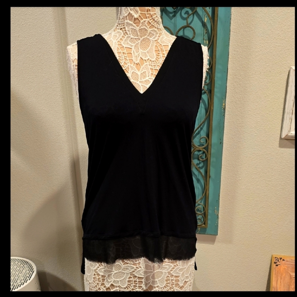 Black V-neck Tank Top